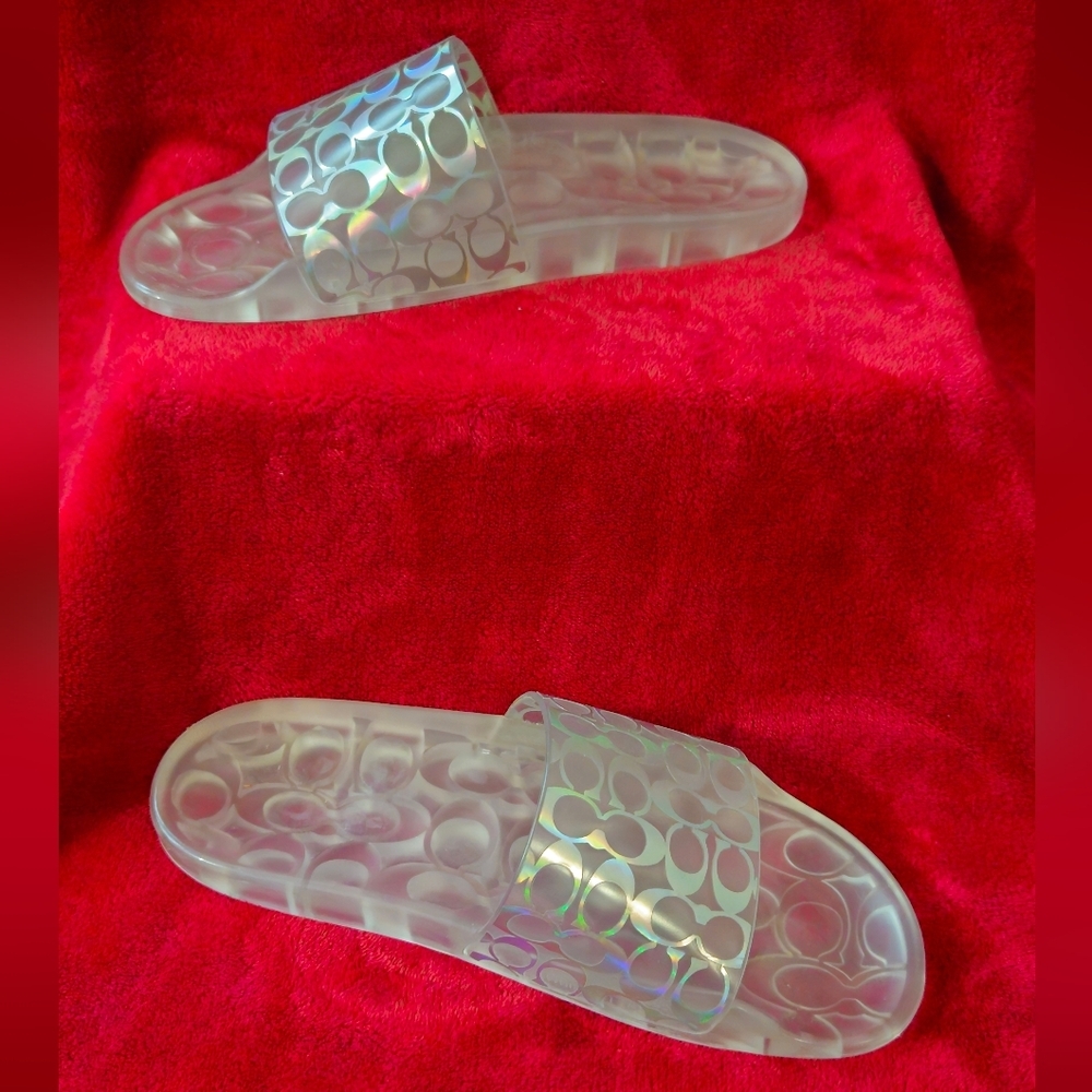 Coach Clear Holographic Jelly Slide Sandals - Clear - Picture 4 of 11